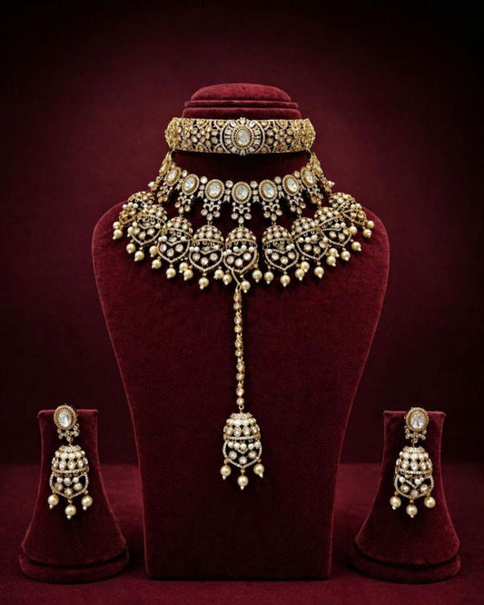 Royal Polki Kundal Necklace Set
