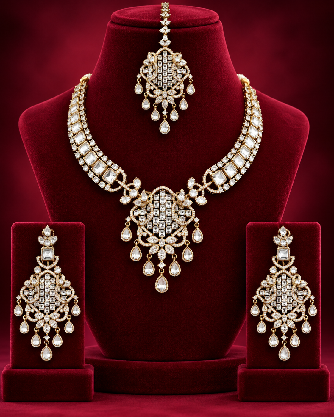 Kundan Stone Studded Necklace Set
