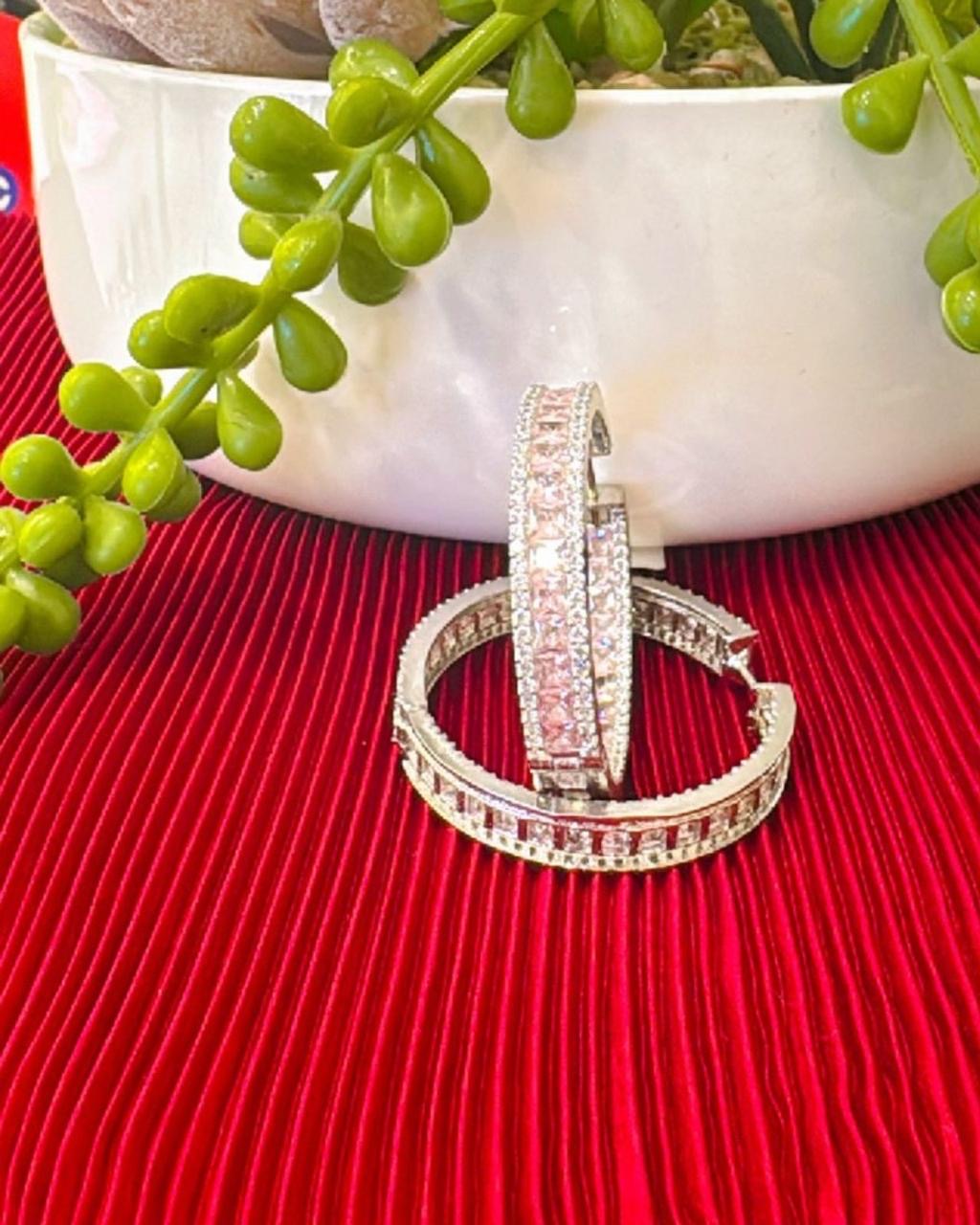 Diamond Hoops Earrings
