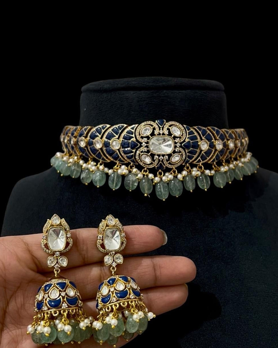 Rose Bloom Choker Necklace Set