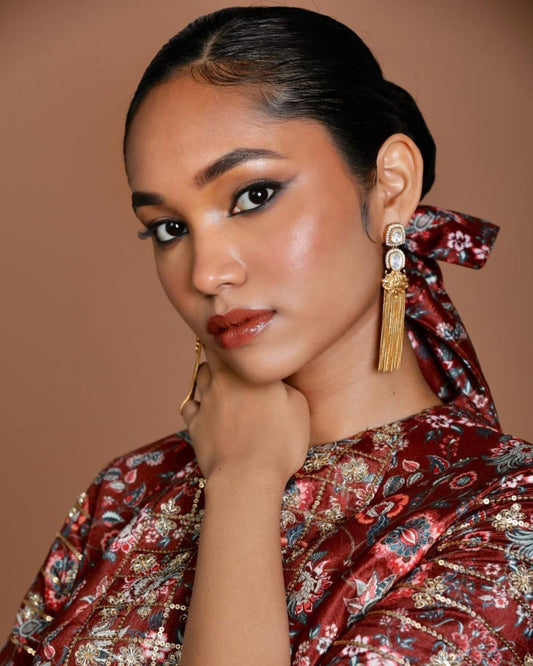 Golden Polki  Earrings