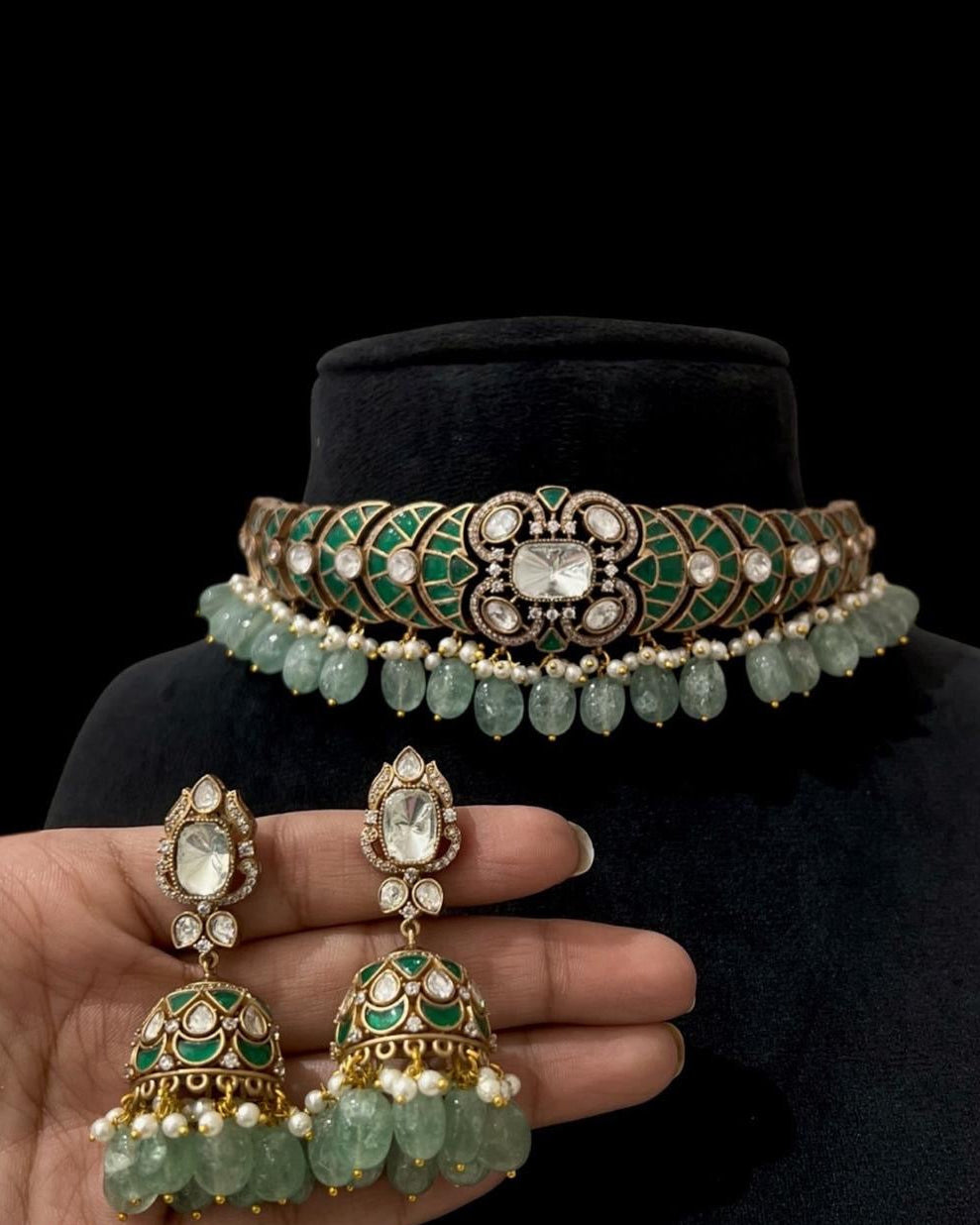 Rose Bloom Choker Necklace Set