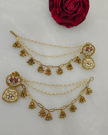 Traditional Earrings with Ear-chains