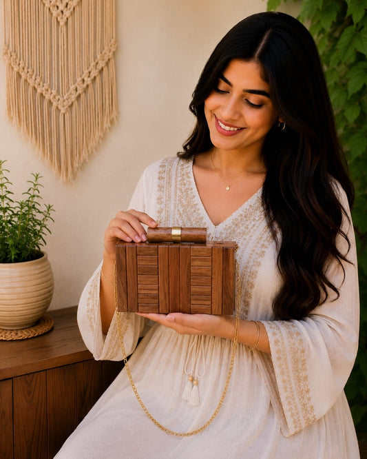 Timeless Classic  Wooden Clutch