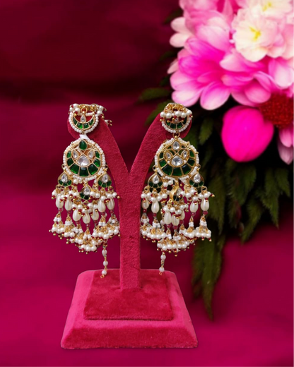 Kundan Traditional Pearl With Sahara Earrings