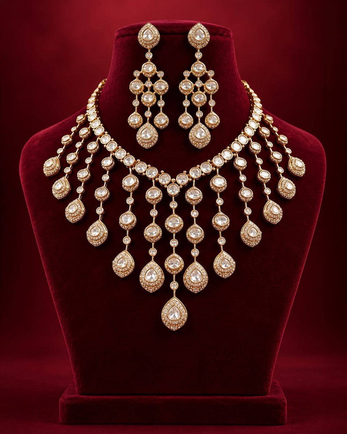 Polki Studded Kundan Necklace Set