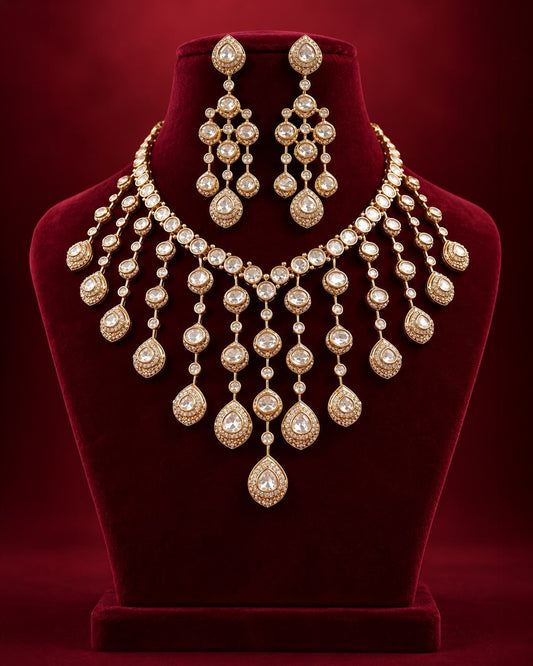 Polki Studded Kundan Necklace Set