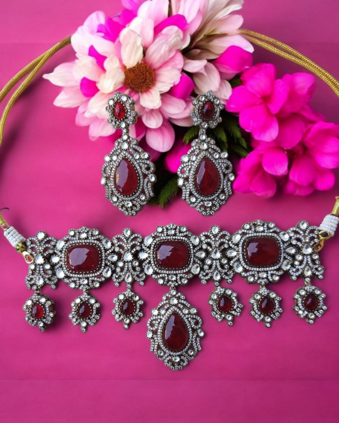 Victorian Polki Necklace Set