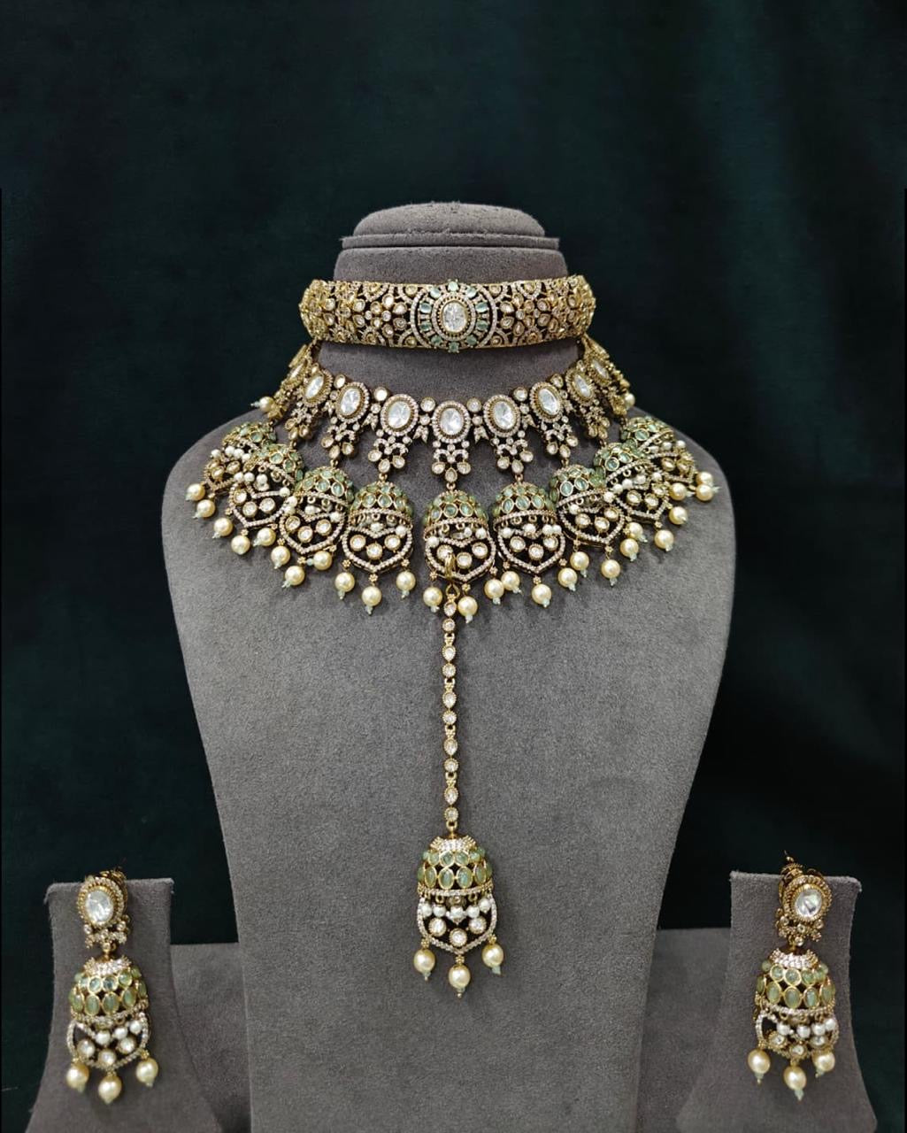 Royal Polki Kundal Necklace Set