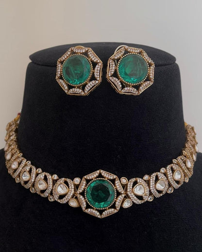 Trendy Kundan Polki Choker Necklace Set