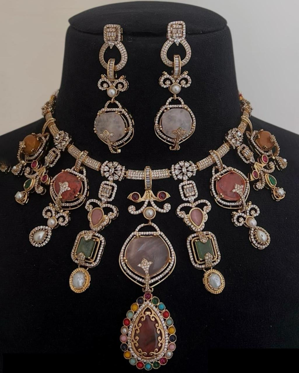 Multicolor Stone Studded Necklace