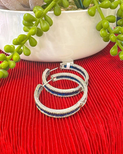 Diamond Hoops Earrings