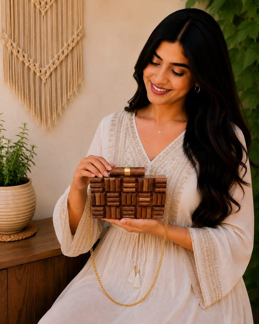 Luxurious Wooden Clutch