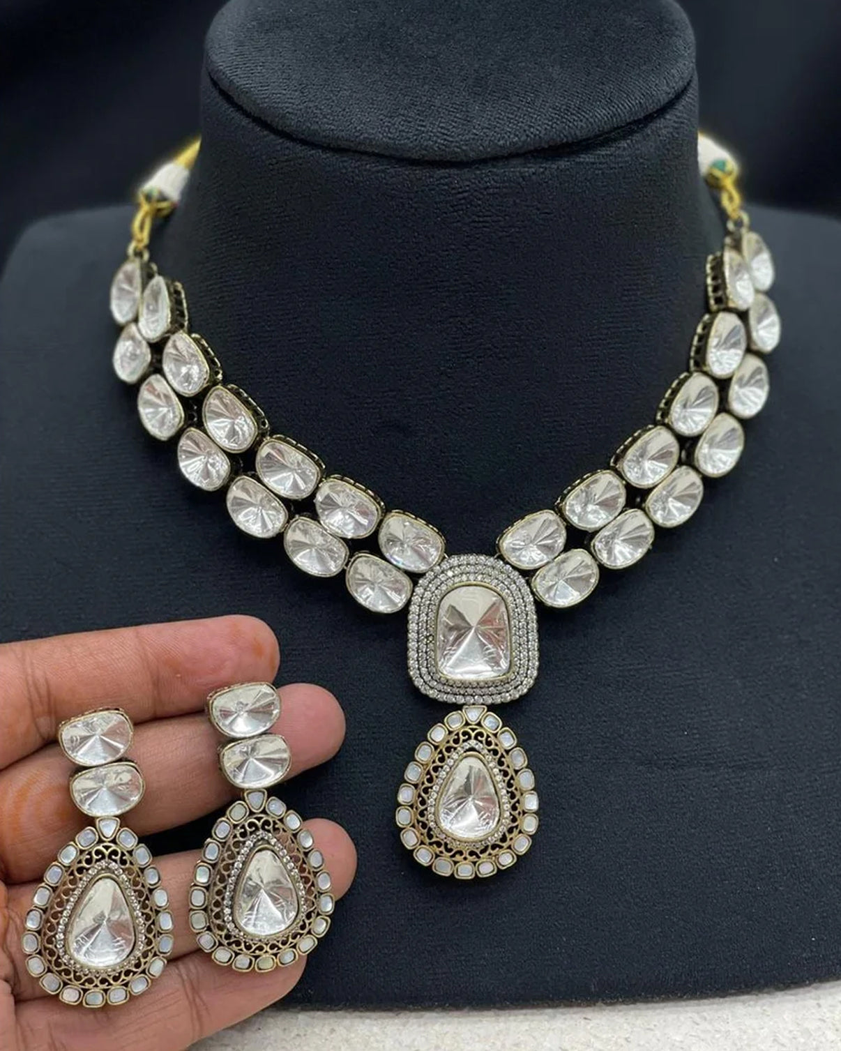 Moissanite Kundan Necklace – Forever Jewels India
