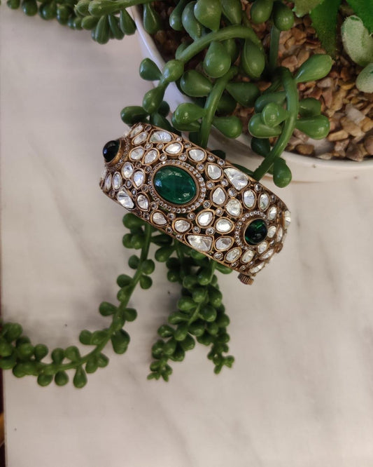 Green Royal Polki Heritage Kada