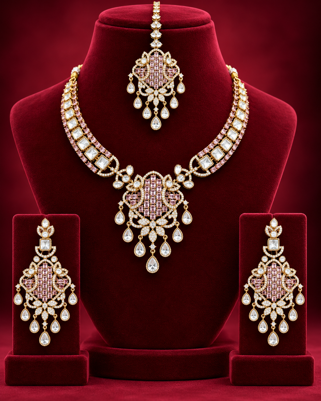 Kundan Stone Studded Necklace Set