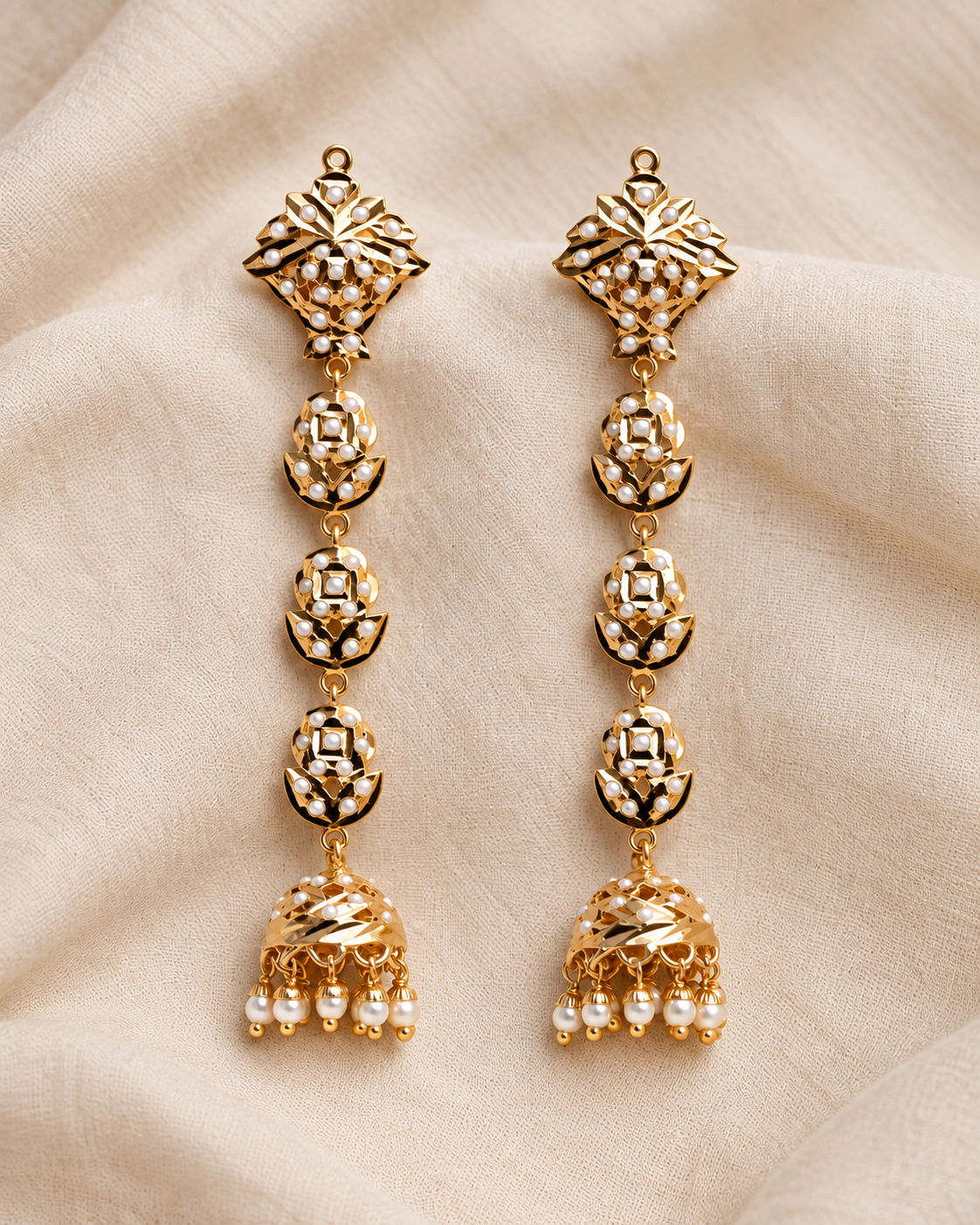Royal Pearl Jhumka Drops