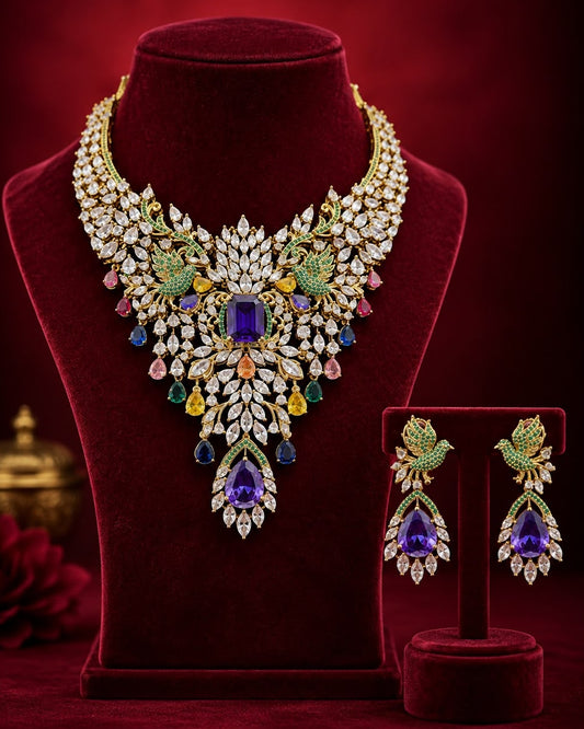 Grand Beautiful Diamond Necklace Set
