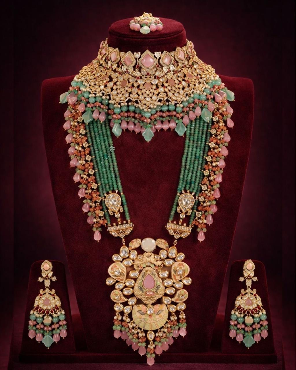 Grand Bridal Choker & Long  Necklace Set