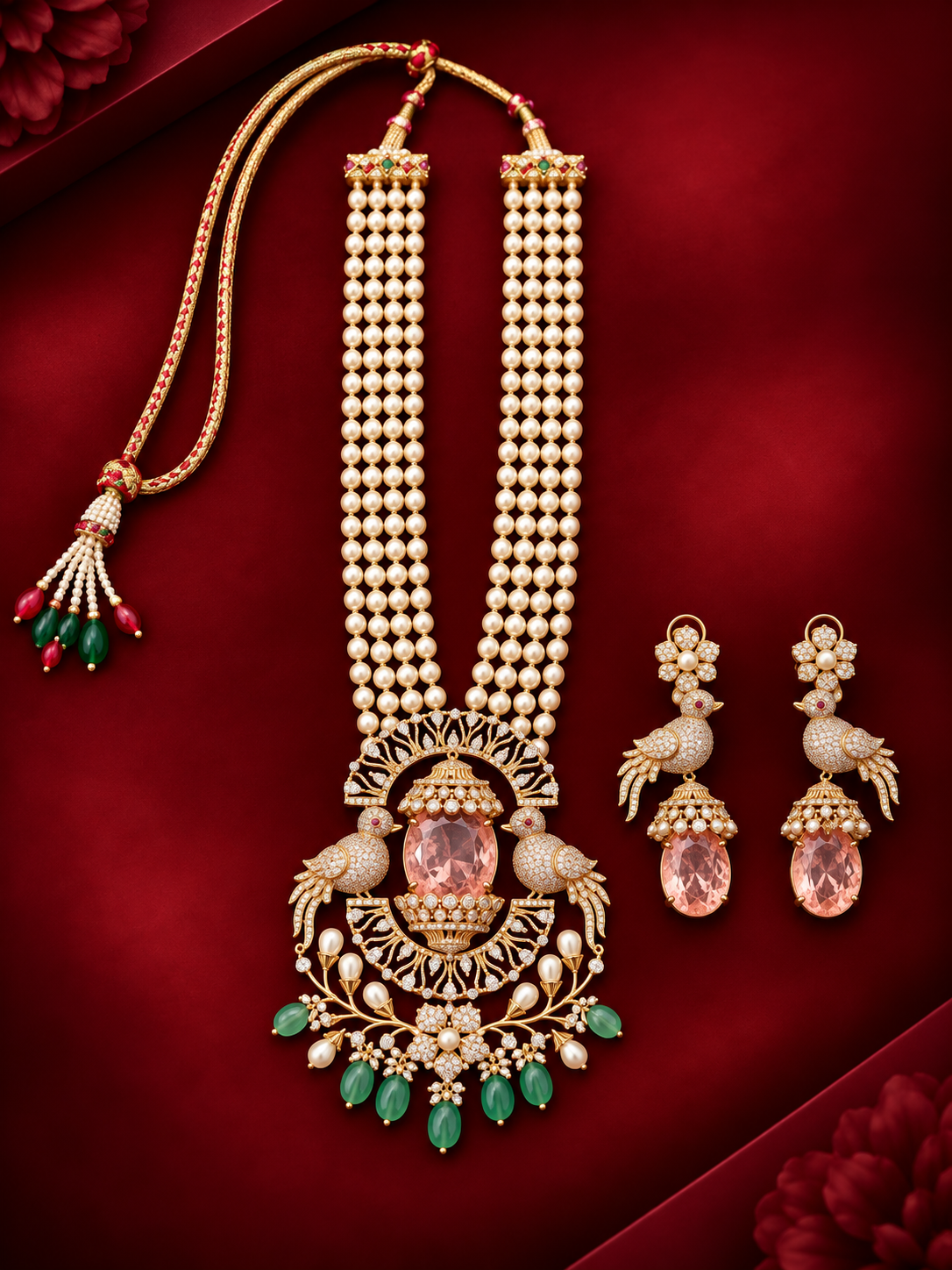 Royal Pearl Bird Pendant Set