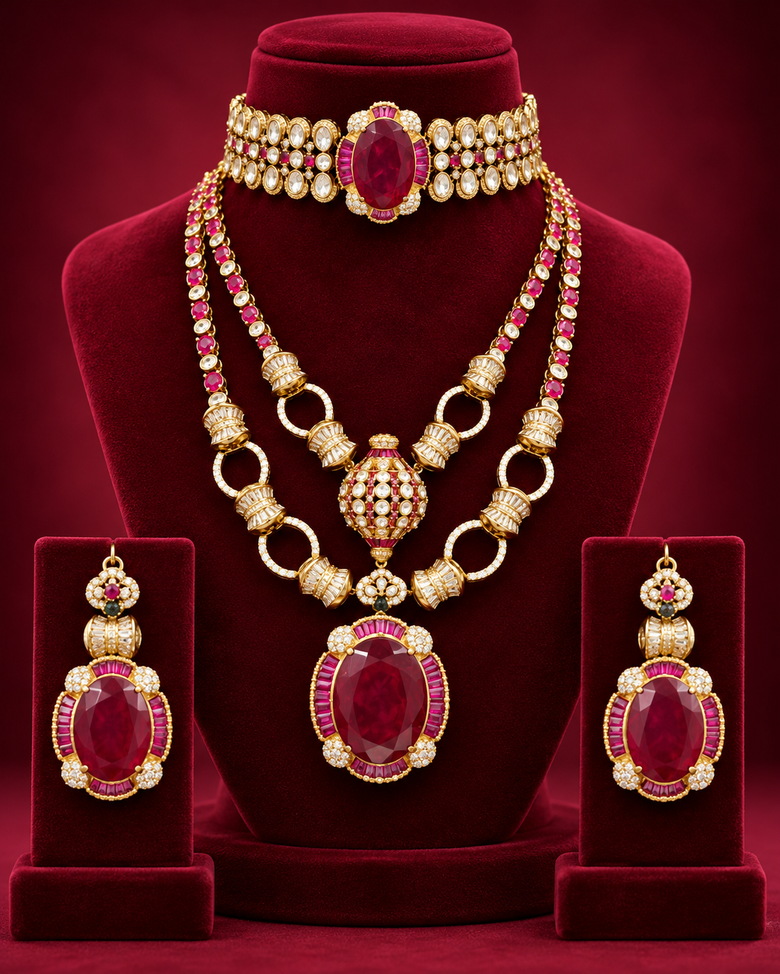 Royal Polki Bridal Necklace Set