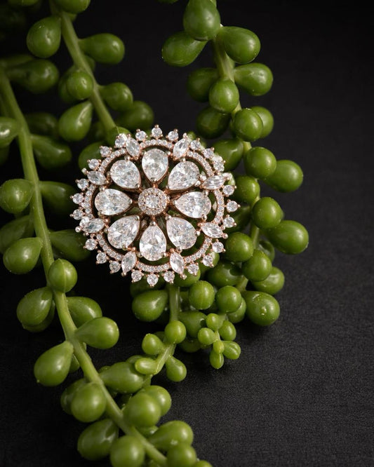 Rose Gold Floral Ring