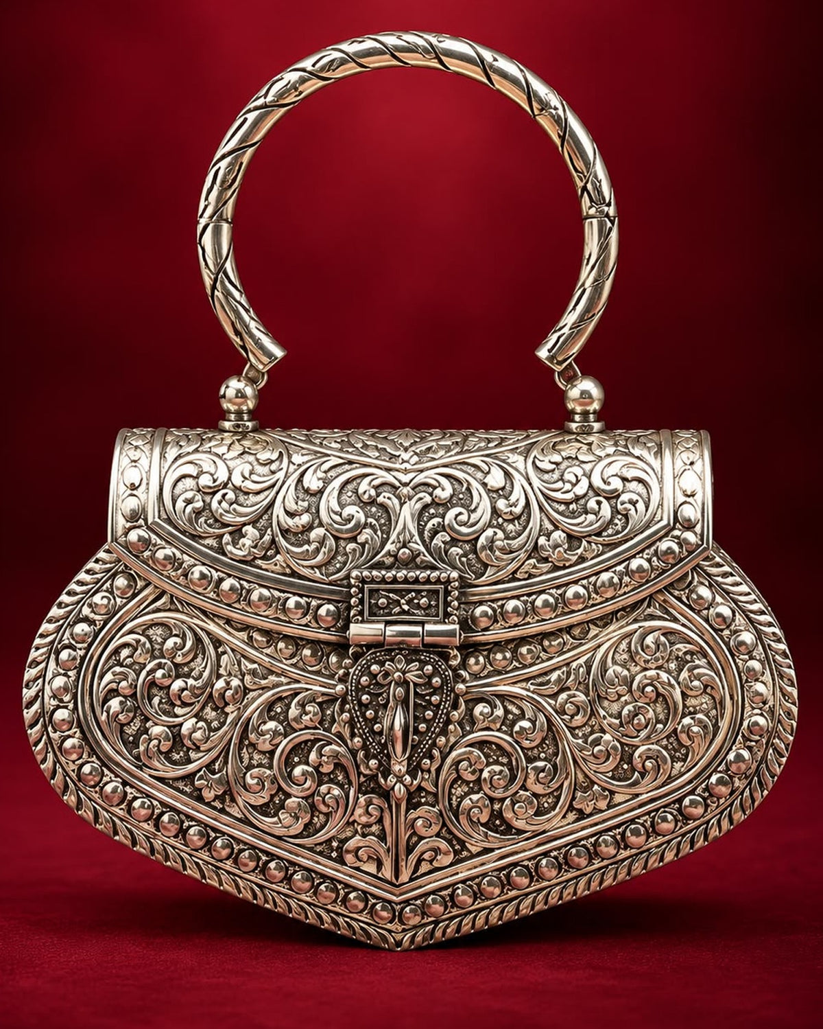 Festive Metal Brass Clutch Bag