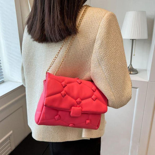 Pink Studded Quilted Bag