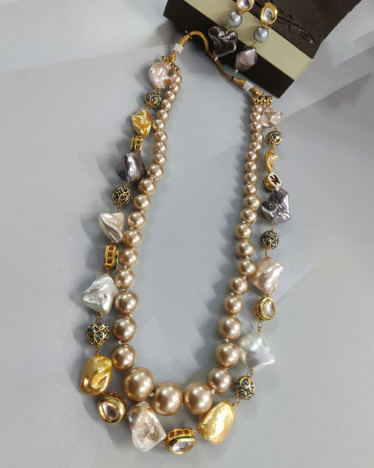 Beaded Pearl Layering Necklace