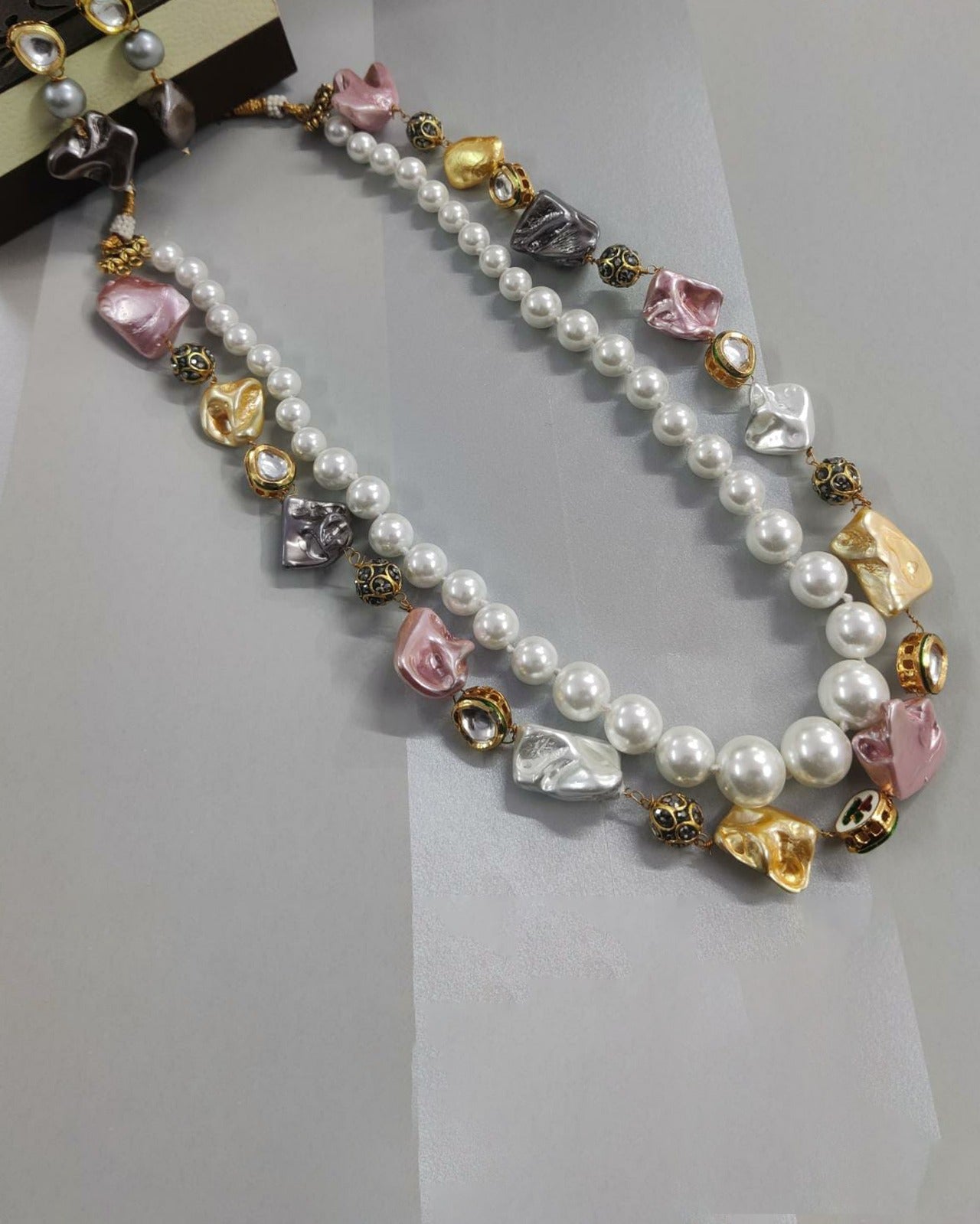Beaded Pearl Layering Necklace