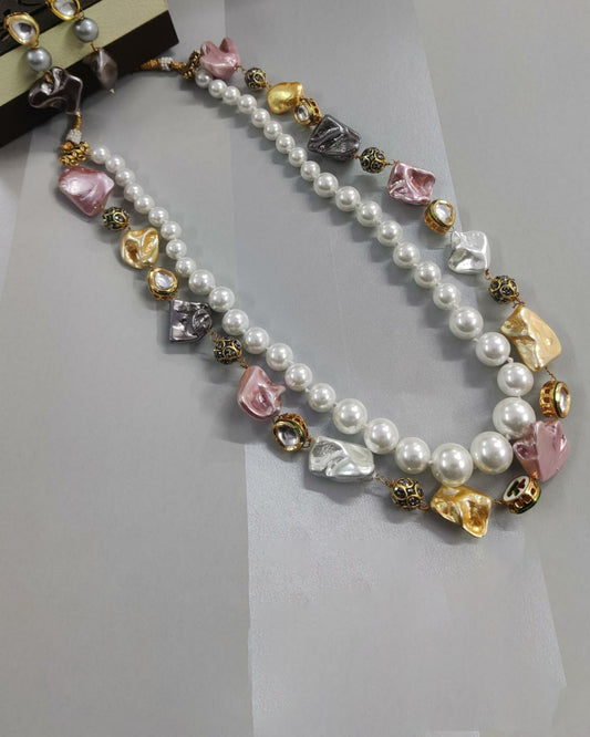 Beaded Pearl Layering Necklace