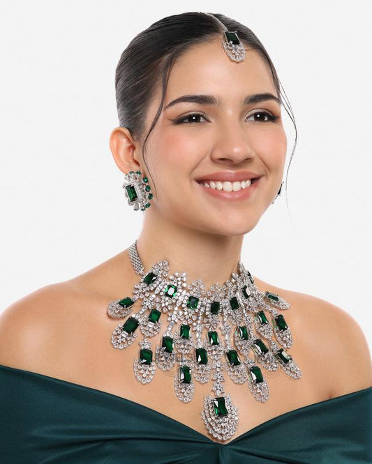 Emerald Wedding Necklace Set