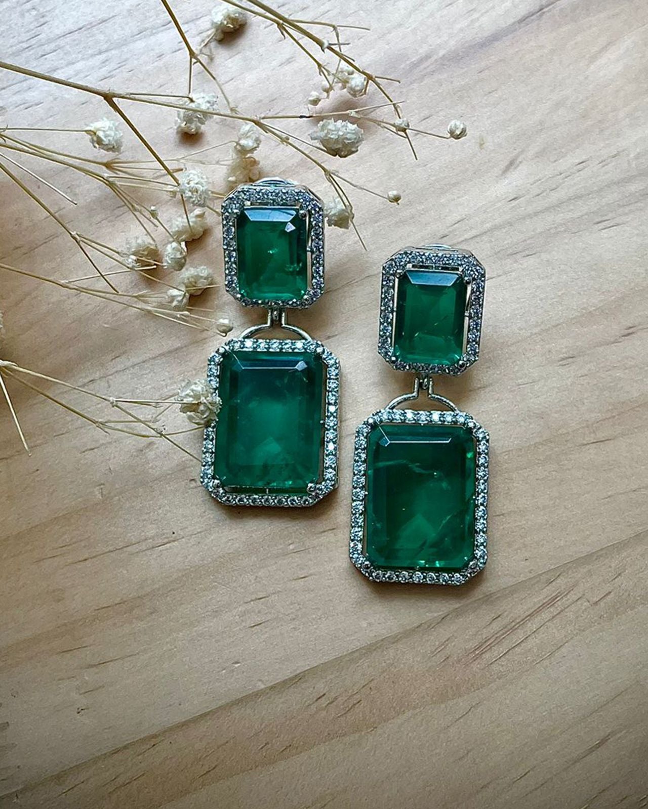 Emerald Doublet Earrings