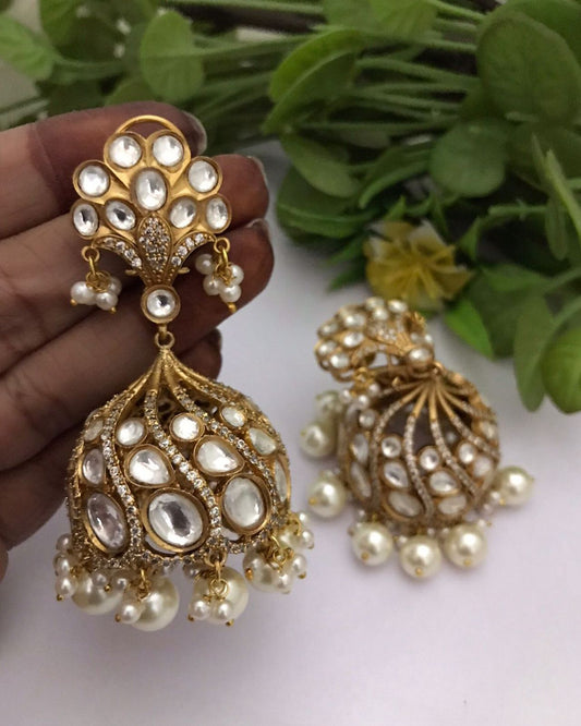 Golden Kundan Earrings
