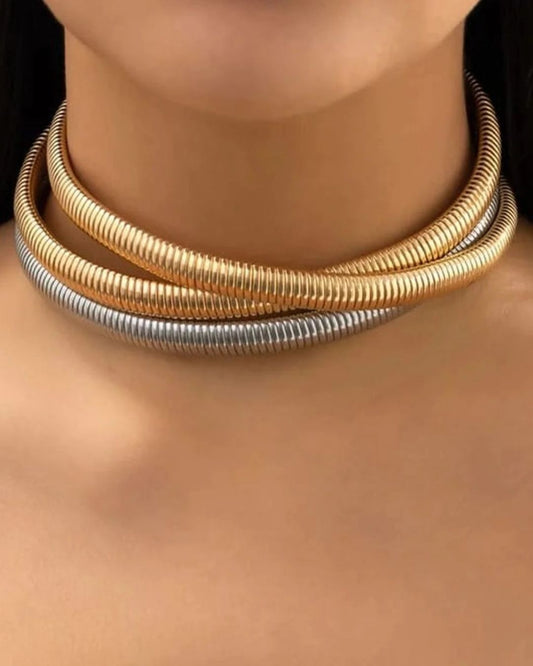 Multilayer Necklace Chunky Braided Choker