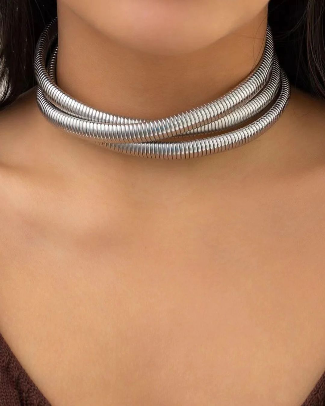 Multilayer Necklace Chunky Braided Choker