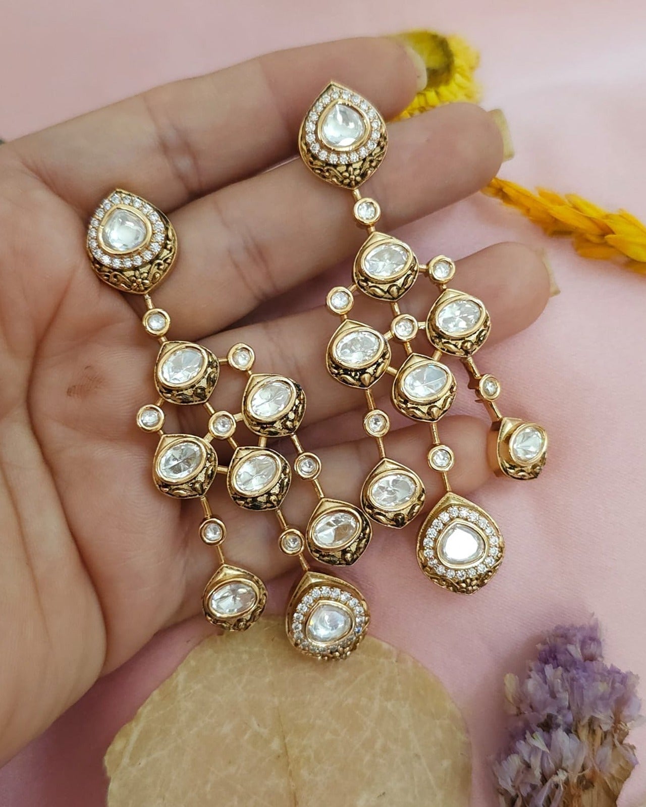 Polki Studded Kundan Necklace Set