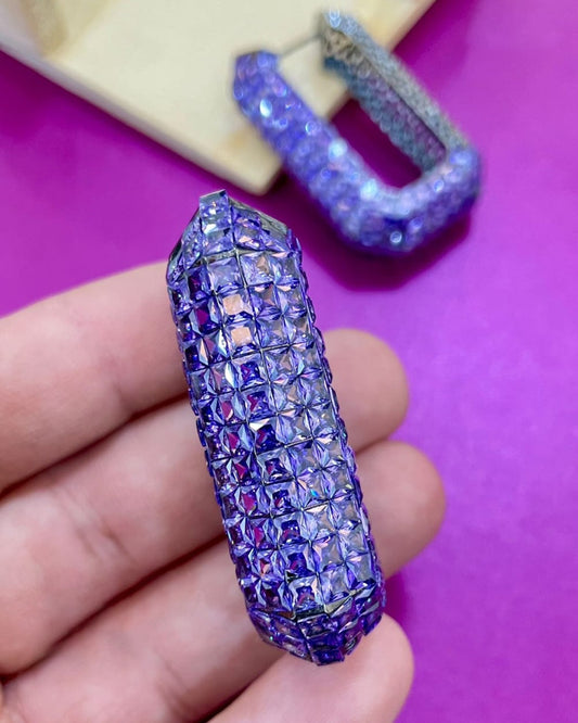 Purple Sparkling Earrings