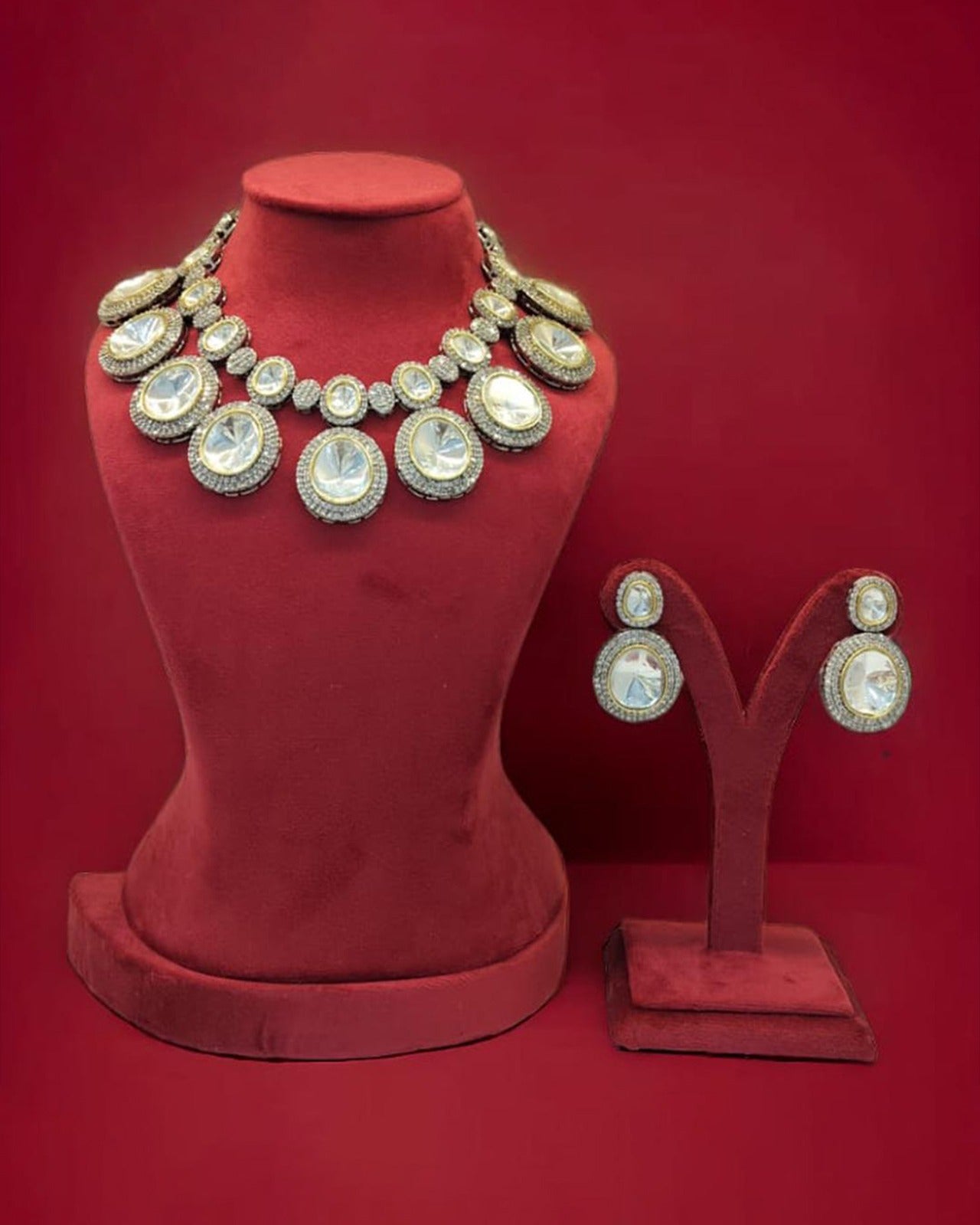 Kundan Uncut Polki Necklace Set