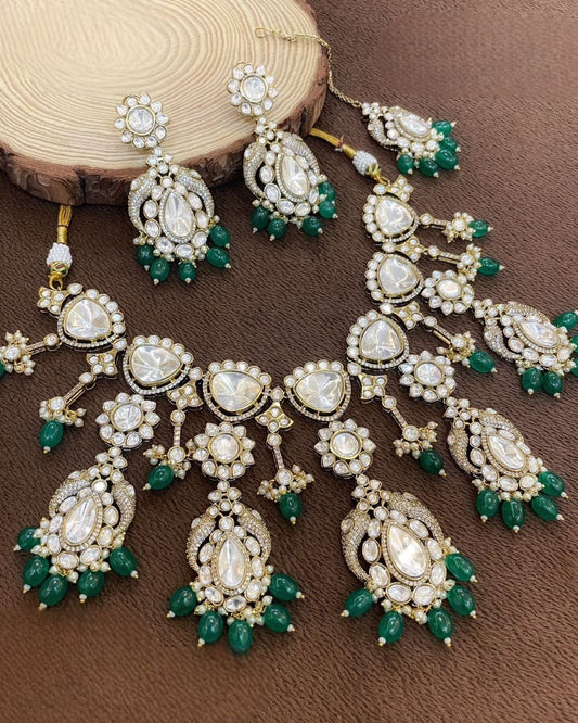 Moissanite Polki Bridal Necklace Set