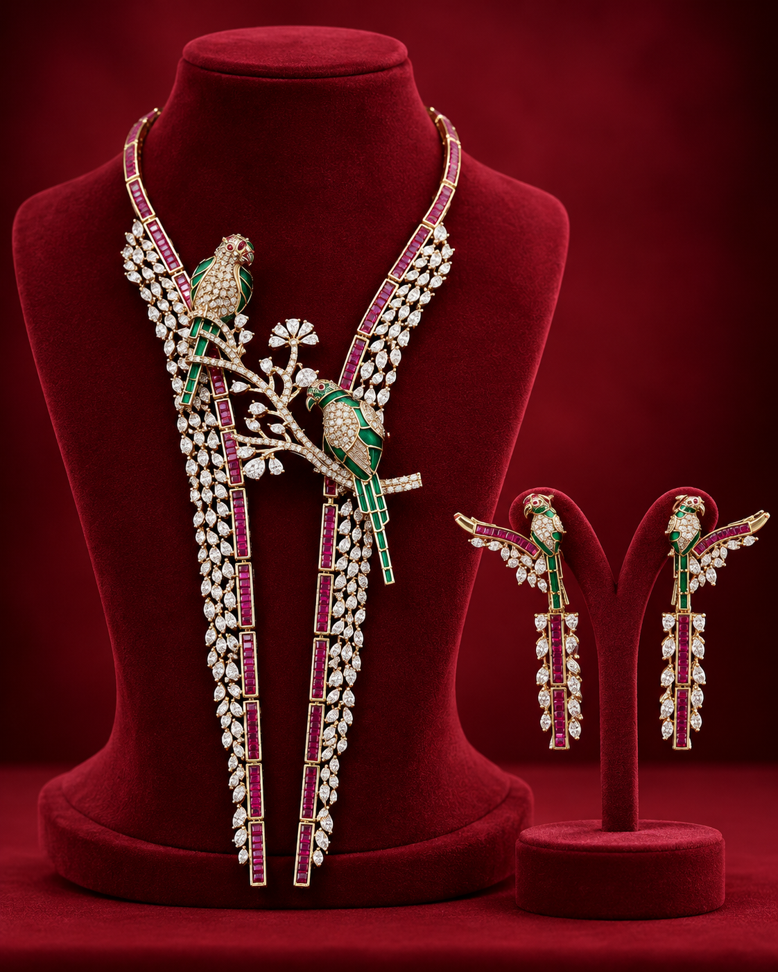 Royal  Bird Diamond Necklace Set