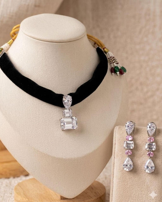 Diamond Velvet Choker Necklace
