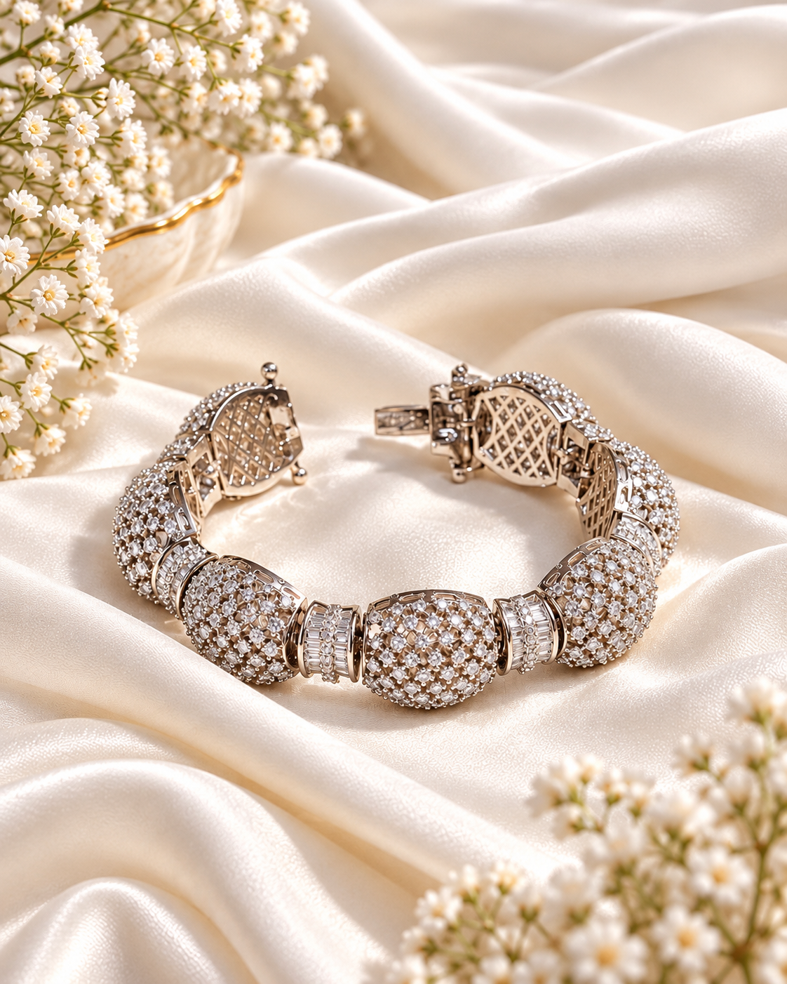 Modern diamond-studded Statement bracelet