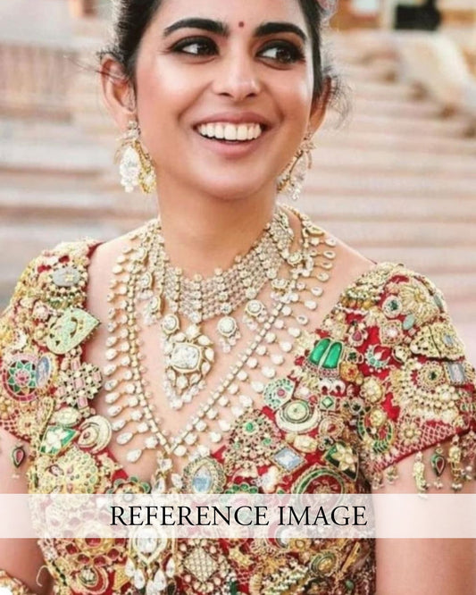Isha Ambani Inspired Beads Kundan Necklace Set