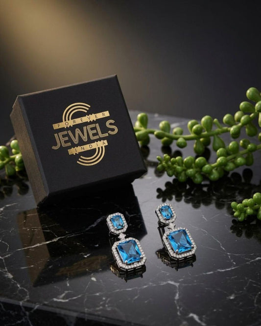 Blue Glow Drop Earrings