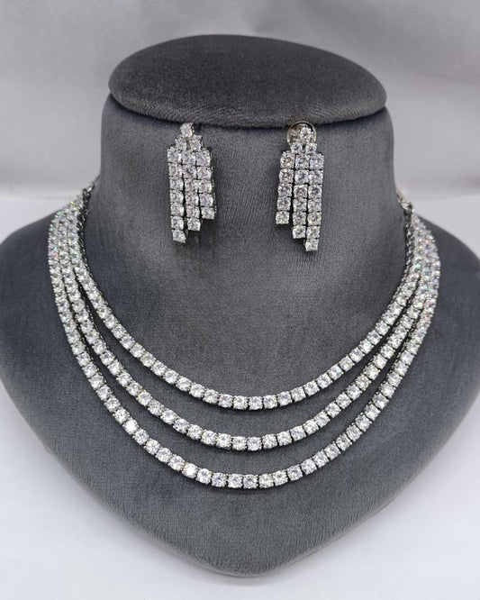 Layered Diamond Necklace Set