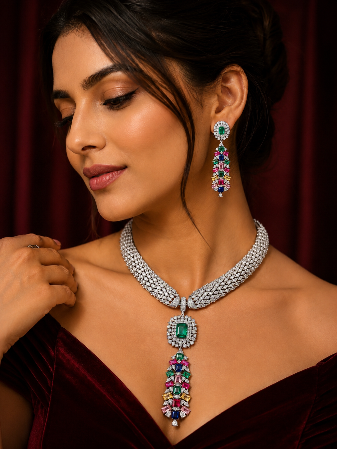 Diamond Rainbow Luxe Necklace Set