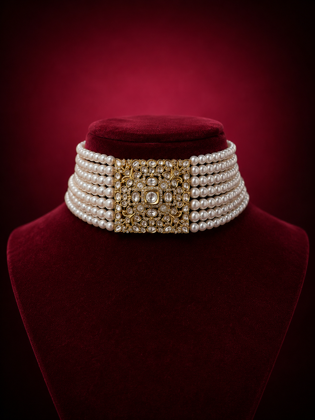 Pearl Choker Necklace Set