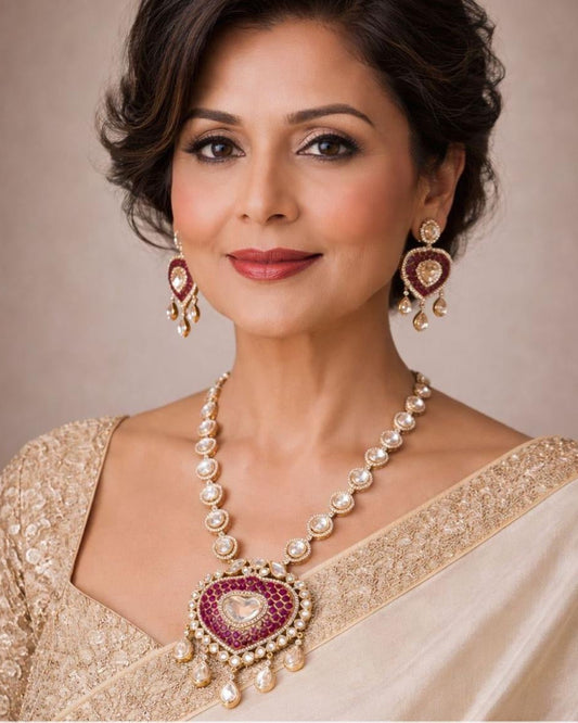 Kundan Polki Pendant Long Necklace