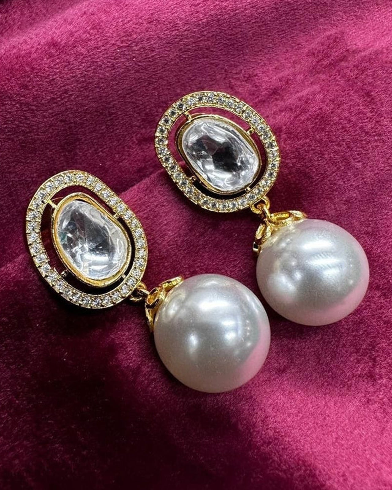Small Kundan Pearl Earrings